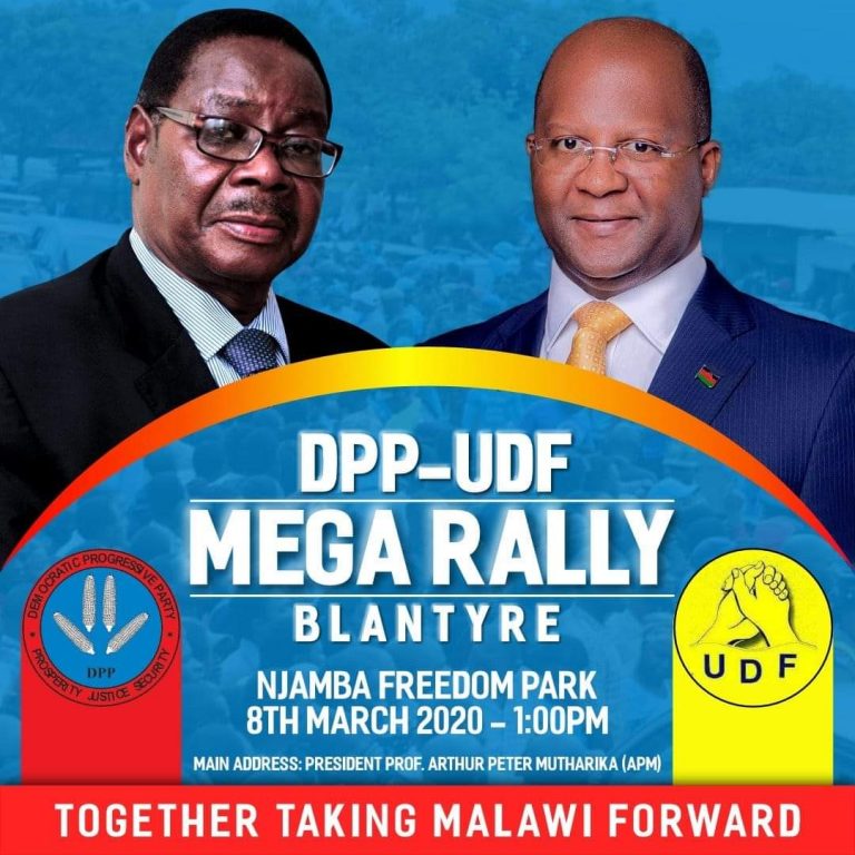 All Roads Lead to Njamba For DPP-UDF Mega Rally