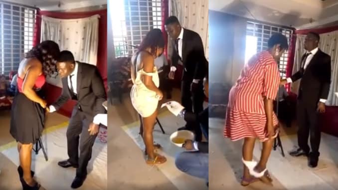 SHOCKING!Pastor Removes Women Underwears,  Shaves Their Privates In Church
