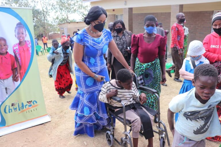 Mary Chilima Interacts with Children with Disabilities…donates various items