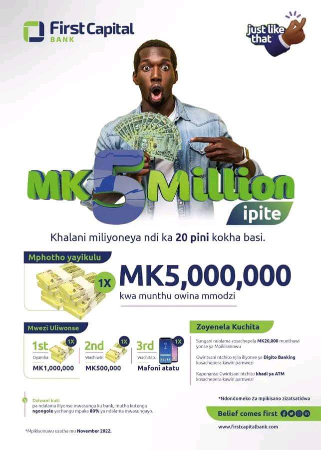 First Capital Bank Excited With ‘5 Mita Ipite’ Promo