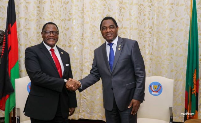 Chakwera holds bilateral talks with Zambia’s President in Kinshasa