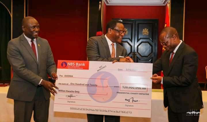 Thumbs Up President Chakwera for Donating K 120 Million to DoDMA