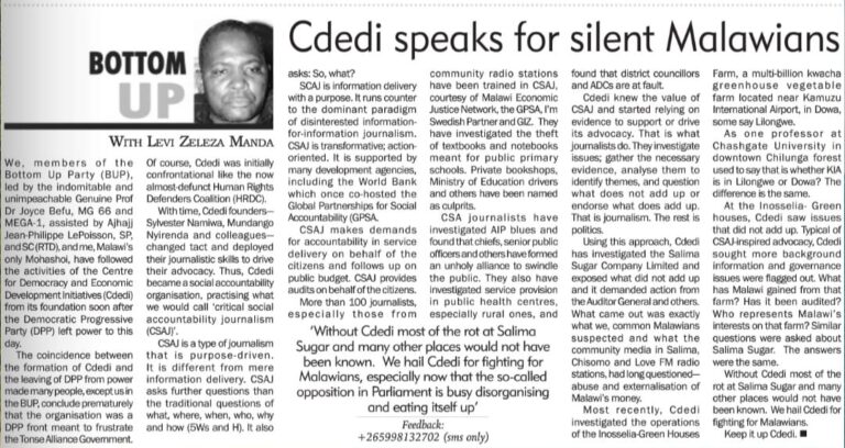 Columnist, media trainer hails CDEDI for its critical advocacy approach