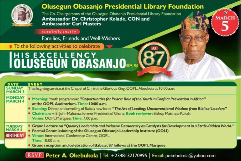 Ex-Nigerian President Obasanjo invites Mulli to his 87th birthday, book launch