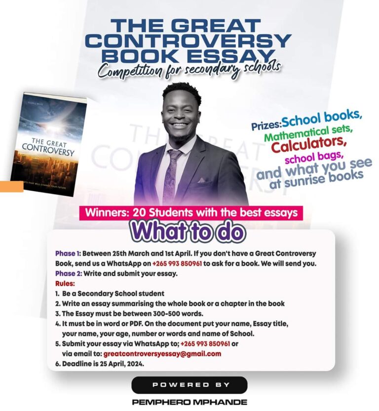Social media influencer Pemphero Mphande launches Essay Competition for secondary school students
